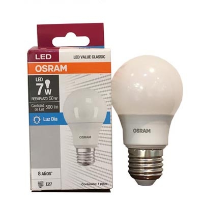 [62620] Lampara Led Value Classic 7W 865 Fria 600lm