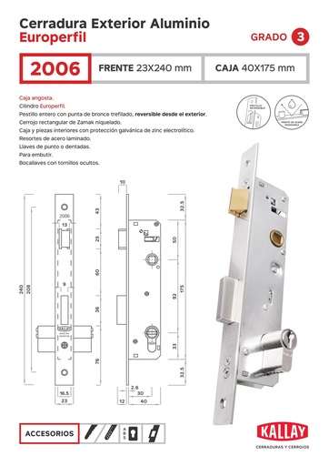 [61111] Kallay 2006/3030  Cerradura Embut Ref. Seg