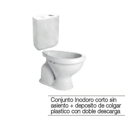 [70278] Conjunto Inodoro Corto Y Deposito Colgar Plastico Domani