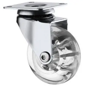 [55661] Rueda Transparente 35mm Base Girat Cromada