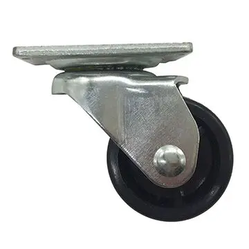 [58643] Rueda PP Negro 40mm Base Giratoria Chica