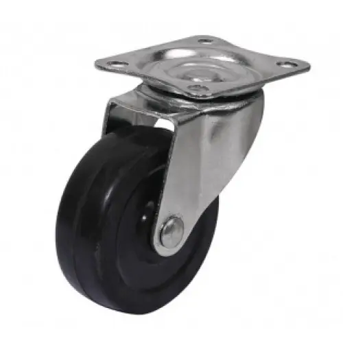 [58648] Rueda Goma /Plast Negra 40mm Base Girat
