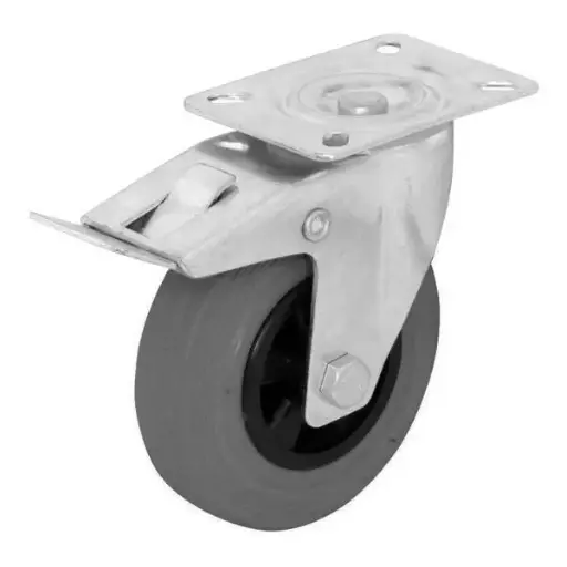 [59967] Rueda PVC 50mm Base Giratoria Y Freno