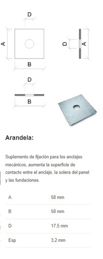 [73332] Arandela Galva Esp 3.2mm 58x58 ASF