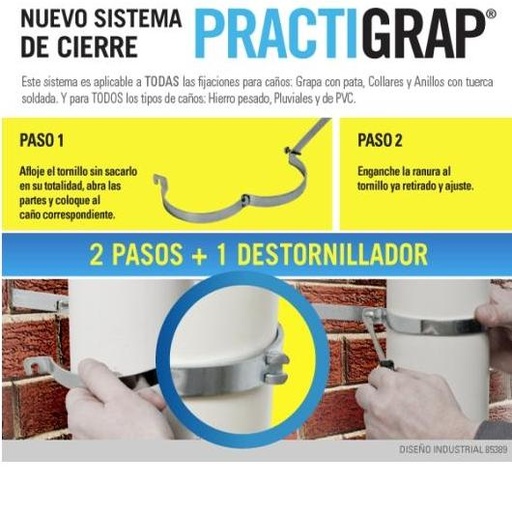[49754] Practigrap Grampa P/Caño Pluvial 3" X 500mm