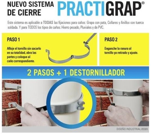 [67298] Practigrap Grampa P/Caño Pluvial 8" X 300mm