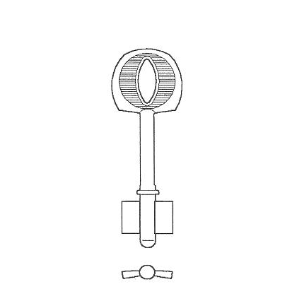 [61129] Llave D/P Tabor Cerrojo Cerratex / Roa