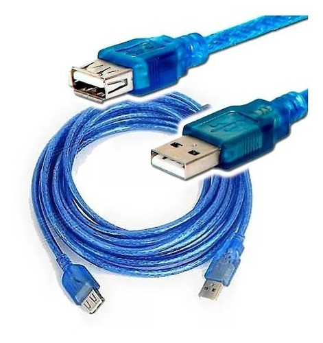 [36491] Cable Usb 2.0 Macho A Hembra A 4Mts Azul