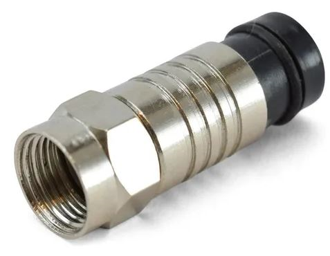 [58659] Conector F RG6 Compresion Calidad Sup Rojo